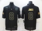 Nike Giants #8 Daniel Jones Black 2020 Salute To Service Limited Jersey