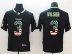 Nike Seahawks #3 Russell Wilson Black USA Flag Fashion Color Rush Limited Jersey
