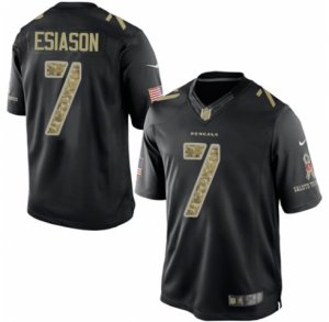 Men\'s Nike Cincinnati Bengals #7 Boomer Esiason Elite Black Salute to Service NFL Jersey