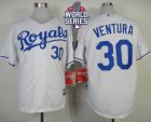 Kansas City Royals #30 Yordano Ventura White Cool Base W 2015 World Series Patch Stitched MLB Jersey