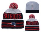 Patriots Team Logo Black Red Pom Knit Hat YD
