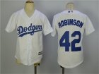Dodgers #42 Jackie Robinson White Youth Cool Base Jersey