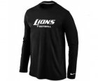 Nike Detroit Lions Authentic font Long Sleeve T-Shirt Black