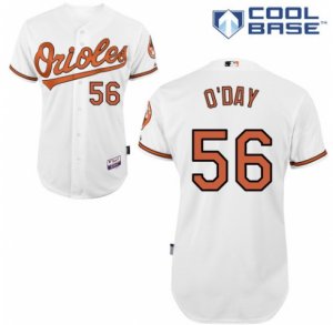 Men\'s Majestic Baltimore Orioles #56 Darren O\'Day Authentic White Home Cool Base MLB Jersey