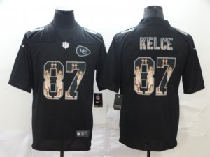 Nike Chiefs #87 Travis Kelce Black Statue Of Liberty Limited Jersey