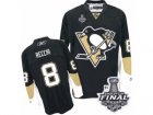 Mens Reebok Pittsburgh Penguins #8 Mark Recchi Authentic Black Home 2017 Stanley Cup Final NHL Jersey