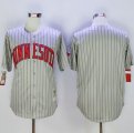Mitchell And Ness Minnesota Twins Blank Grey Strip Throwback Stitched Baseball Jersey