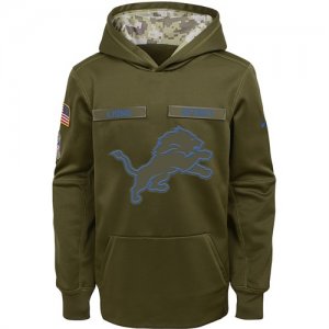 Detroit Lions Nike Youth Salute to Service Pullover Performance Hoodie Green