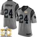 Nike Carolina Panthers #24 Josh Norman Gray Super Bowl 50 Men's Stitched NFL Limited Gridiron Gray Jersey