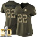 Women Nike Broncos #22 C.J. Anderson Green Super Bowl 50 Salute to Service Jersey
