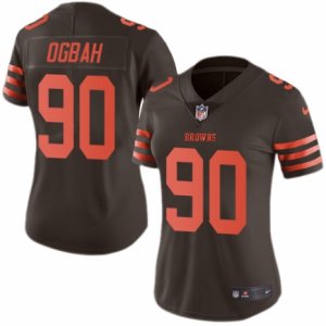 Women\'s Nike Cleveland Browns #90 Emmanuel Ogbah Limited Brown Rush NFL Jersey