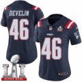 Womens Nike New England Patriots #46 James Develin Limited Navy Blue Rush Super Bowl LI 51 NFL Jersey