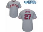 Youth Majestic Los Angeles Angels of Anaheim #27 Darin Erstad Replica Grey Road Cool Base MLB Jersey