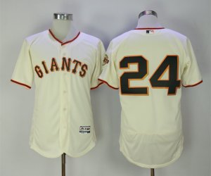 Giants #24 Willie Mays Cream Flexbase Jersey