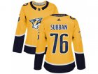 Women Adidas Nashville Predators #76 P.K Subban Yellow Home Authentic Stitched NHL Jersey