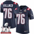 Youth Nike New England Patriots #76 Sebastian Vollmer Limited Navy Blue Rush Super Bowl LI 51 NFL Jersey
