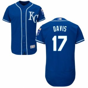 Men\'s Majestic Kansas City Royals #17 Wade Davis Blue Flexbase Authentic Collection MLB Jersey