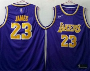 Lakers #23 Lebron James Purple Nike Swingman Jersey