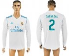 2017-18 Real Madrid 2 CARVAJAL Home Long Sleeve Thailand Soccer Jersey