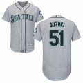 Mens Majestic Seattle Mariners #51 Ichiro Suzuki Grey Flexbase Authentic Collection MLB Jersey