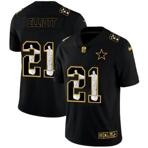 Nike Cowboys #21 Ezekiel Elliott Black Jesus Faith Edition Limited Jersey