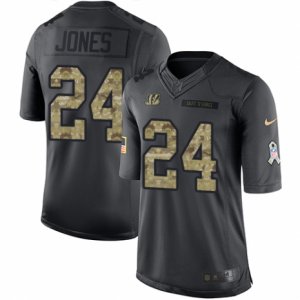 Mens Nike Cincinnati Bengals #24 Adam Jones Limited Black 2016 Salute to Service NFL Jersey
