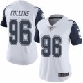 Women's Nike Dallas Cowboys #96 Maliek Collins Limited White Rush NFL Jersey