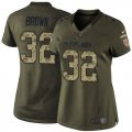 Women Nike Cleveland Browns #32 Jim Brown Green Salute to Service Jerseys