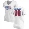 Green Bay Packers NFL Pro Line by Fanatics Branded Womens Any Name & Number Banner Wave V Neck T-Shirt White