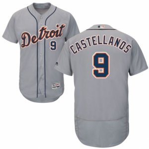 Men\'s Majestic Detroit Tigers #9 Nick Castellanos Grey Flexbase Authentic Collection MLB Jersey