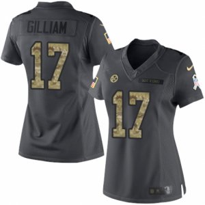 Women\'s Nike Pittsburgh Steelers #17 Joe Gilliam Limited Black 2016 Salute to Service NFL Jersey