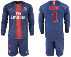 2018-19 Paris Saint-Germain 1 BUFFON Home Long Sleeve Soccer Jersey