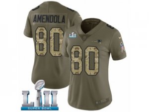 Women Nike New England Patriots #80 Danny Amendola Limited Olive Camo 2017 Salute to Service Super Bowl LII NFL Jersey
