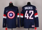 NHL Olympic Team USA #42 David Backes Navy Blue Captain America Fashion Stitched Jerseys
