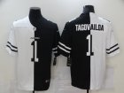 Nike Dolphins #1 Tua Tagovailoa Black And White Split Vapor Untouchable Limited