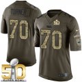 Nike Carolina Panthers #70 Trai Turner Green Super Bowl 50 Men's Stitched NFL Limited Salute to Service Jersey