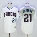 Arizona Diamondbacks #21 Zack Greinke White Capri New Cool Base Stitched Baseball Jersey