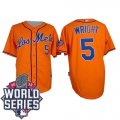 New York Mets #5 David Wright Orange Los Mets Cool Base W 2015 World Series Patch Stitched MLB Jersey