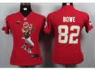 Nike Womens Kansas City Chiefs #82 Bowe Red Portrait Fashion Game Jerseys