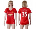 Womens Manchester United #35 Lingard Red Home Soccer Club Jersey