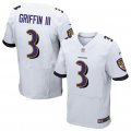 Nike Ravens #3 Robert Griffin III White Elite Jersey