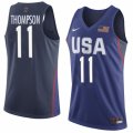 Men Nike Team USA #11 Klay Thompson Swingman Navy Blue 2016 Olympic Basketball Jersey