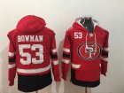 San Francisco 49ers #53 NaVorro Bowman Red All Stitched Hooded Sweatshirt
