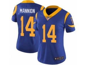Women Nike Los Angeles Rams #14 Sean Mannion Vapor Untouchable Limited Royal Blue Alternate NFL Jersey