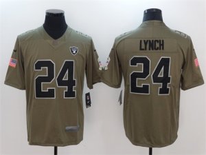 Nike Raiders #24 Marshawn Lynch Olive Salute To Service Limited Jersey
