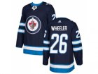 Men Adidas Winnipeg Jets #26 Blake Wheeler Navy Blue Home Authentic Stitched NHL Jersey
