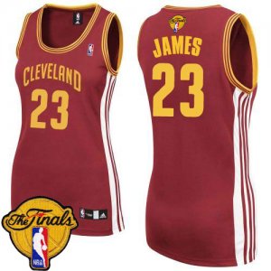 Women\'s Adidas Cleveland Cavaliers #23 LeBron James Swingman Wine Red Road 2016 The Finals Patch NBA Jersey