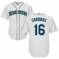 Mens Majestic Seattle Mariners #16 Luis Sardinas Replica White Home Cool Base MLB Jersey