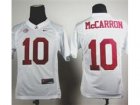 Ncaa Youth Crimson Tide #10 AJ McCarron White Embroidered Jerseys