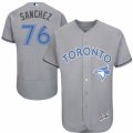 Mens Majestic Toronto Blue Jays #76 Tony Sanchez Authentic Gray 2016 Fathers Day Fashion Flex Base MLB Jersey